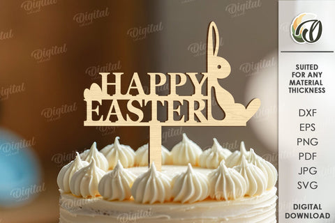 Easter Cake Toppers Laser Cut Bundle. Easter Decor SVG SVG Evgenyia Guschina 