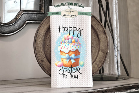 Easter Cakes Kitchen Towel Sublimation Designs | Easter Dish Towel Designs Sublimation Ewe-N-Me Designs 