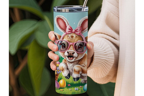 Easter Calf 20oz Tumbler Wrap Sublimation DesignSVG 