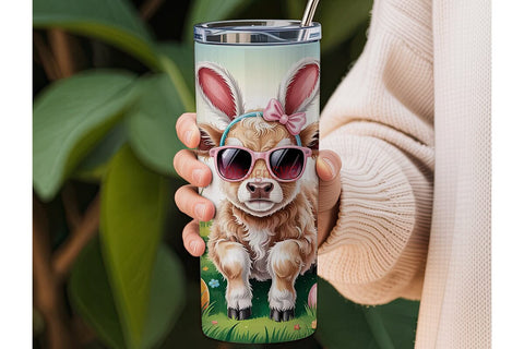 Easter Calf 20oz Tumbler Wrap Sublimation DesignSVG 