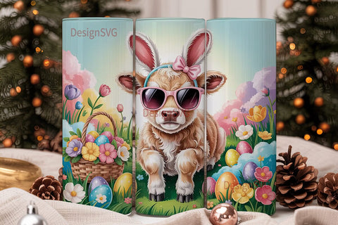 Easter Calf 20oz Tumbler Wrap Sublimation DesignSVG 