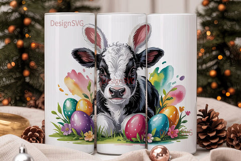 Easter Calf 20oz Tumbler Wrap Sublimation DesignSVG 