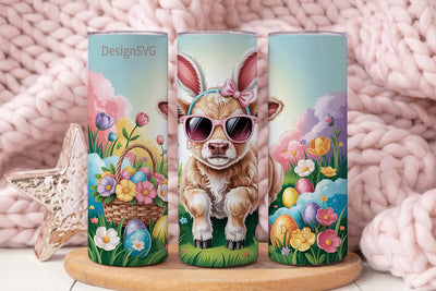 Easter Calf 20oz Tumbler Wrap Sublimation DesignSVG 