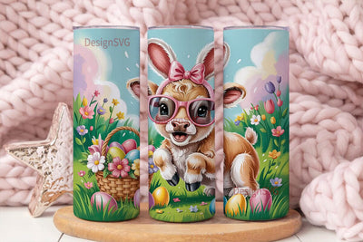 Easter Calf 20oz Tumbler Wrap Sublimation DesignSVG 