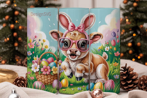 Easter Calf 20oz Tumbler Wrap Sublimation DesignSVG 
