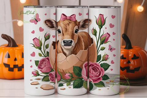 Easter Calf 20oz Tumbler Wrap Sublimation PixelChick 