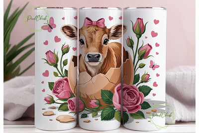 Easter Calf 20oz Tumbler Wrap Sublimation PixelChick 