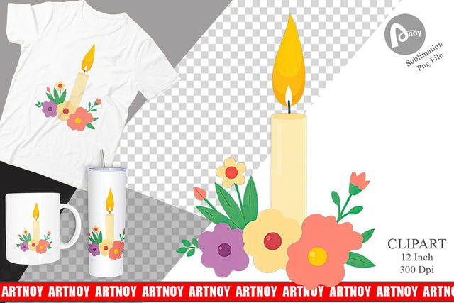 Easter Candle Clipart Sublimation artnoy 