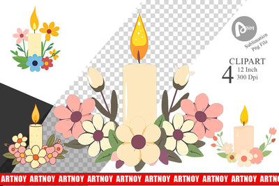 Easter Candle Clipart Sublimation artnoy 