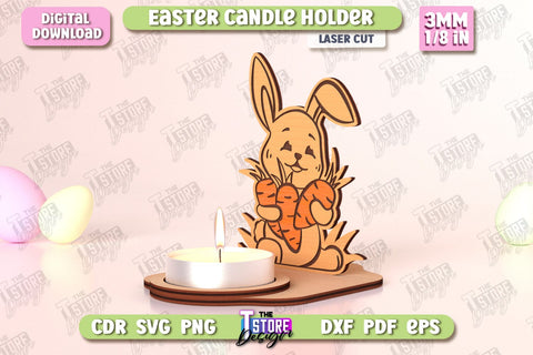 Easter Candle Holders Bundle | Candlestick | Standing Figurines | Easter Decor | CNC Files SVG The T Store Design 