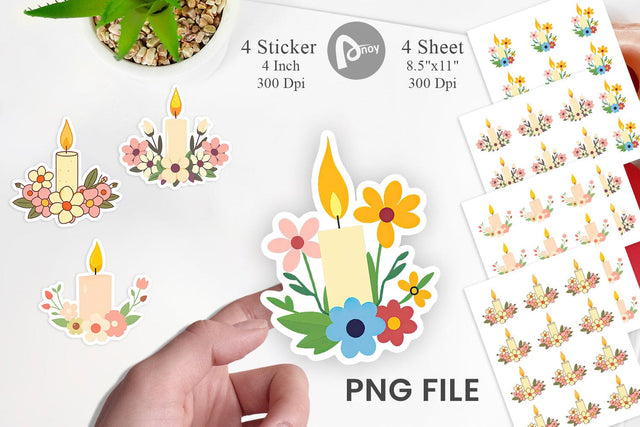 Easter Candle Sticker Sublimation artnoy 