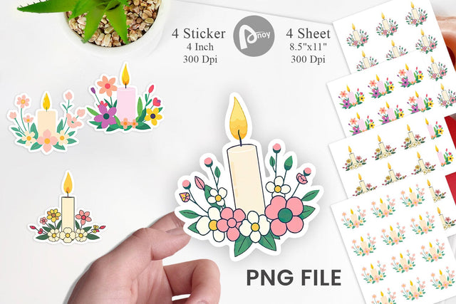 Easter Candle Sticker Sublimation artnoy 