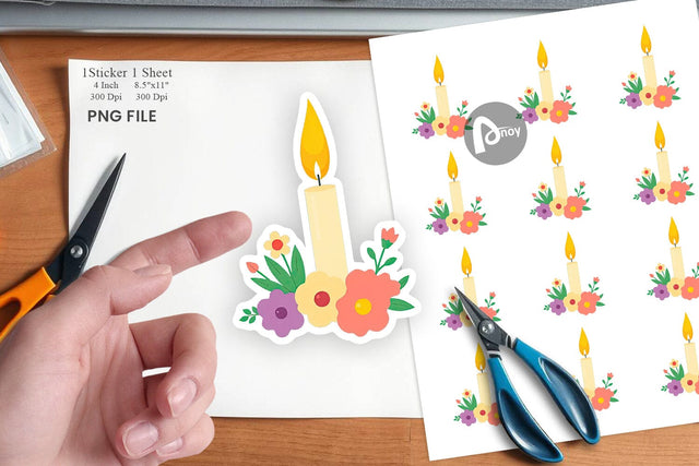 Easter Candle Sticker Sublimation artnoy 