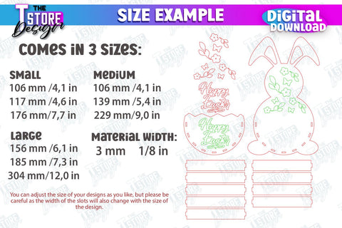 Easter Candy Basket Bundle | Egg Holder | Easter Design | Easter Bunny | CNC Files SVG The T Store Design 