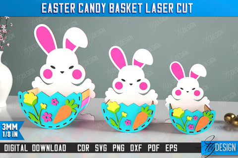 Easter Candy Basket Bundle | Egg Holders | Easter Design | Easter Bunny | CNC Files SVG Fly Design 