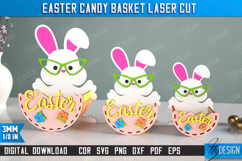 Easter Candy Basket Bundle | Egg Holders | Easter Design | Easter Bunny | CNC Files SVG Fly Design 
