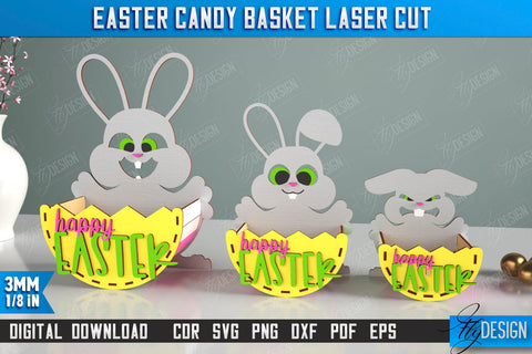 Easter Candy Basket Bundle | Egg Holders | Easter Design | Easter Bunny | CNC Files SVG Fly Design 