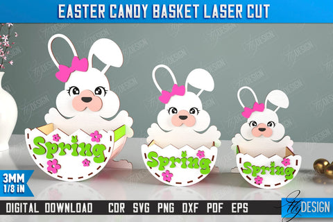 Easter Candy Basket Bundle | Egg Holders | Easter Design | Easter Bunny | CNC Files SVG Fly Design 