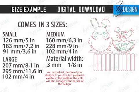 Easter Candy Basket Bundle | Egg Holders | Easter Design | Easter Bunny | CNC Files SVG Fly Design 