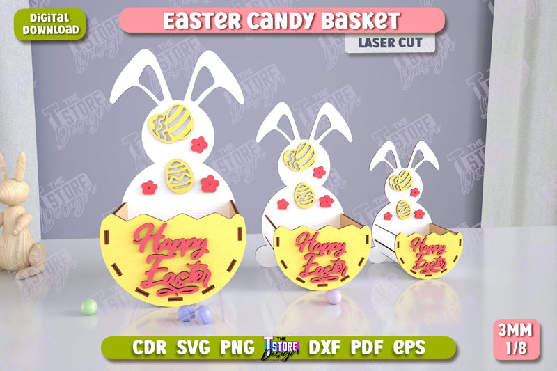 Easter Candy Basket | Egg Holder | Easter Design | Easter Bunny | CNC File SVG The T Store Design 