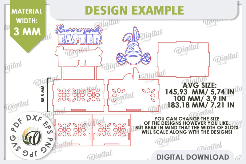Easter Candy Box Laser Cut. Easter Treats Box SVG - So Fontsy
