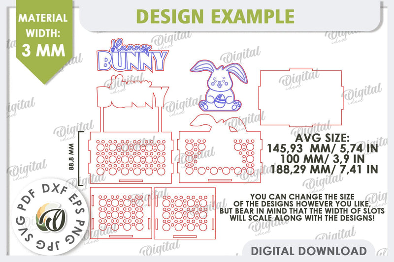 Easter Candy Box Laser Cut. Easter Treats Box SVG - So Fontsy