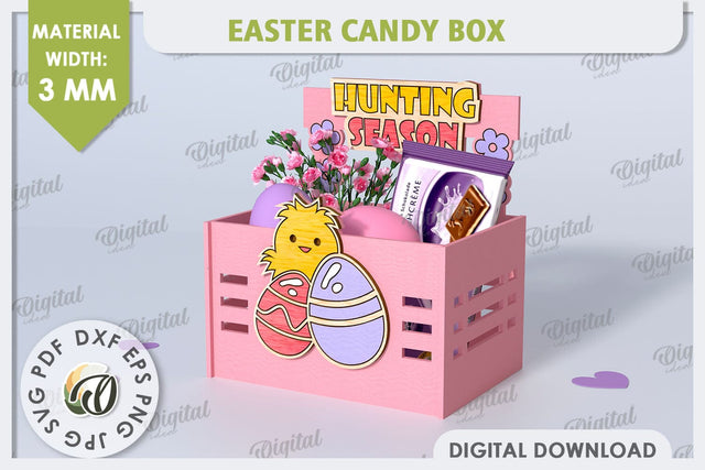 Easter Candy Box Laser Cut. Easter Treats Box SVG SVG Evgenyia Guschina 
