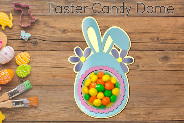 Easter candy dome, Easter bunny candy holder template SVG AnastasiyaArtDesign 