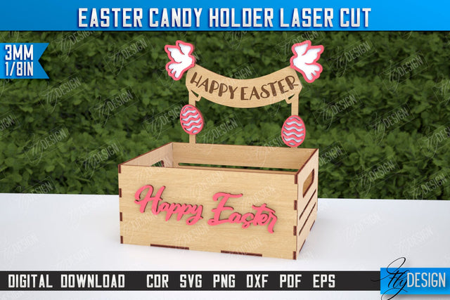 Easter Candy Holder | Candy Treat Box | Easter Bunny | CNC File SVG Fly Design 