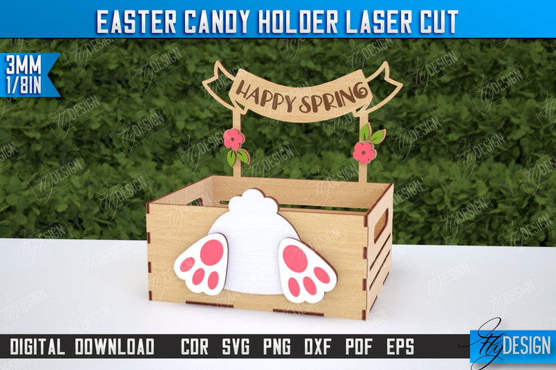 Easter Candy Holder | Candy Treat Box | Easter Bunny | CNC File SVG Fly Design 