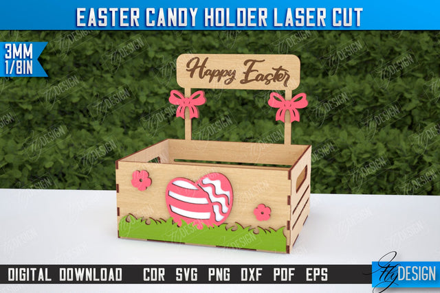 Easter Candy Holder | Candy Treat Box | Easter Bunny | CNC File SVG Fly Design 
