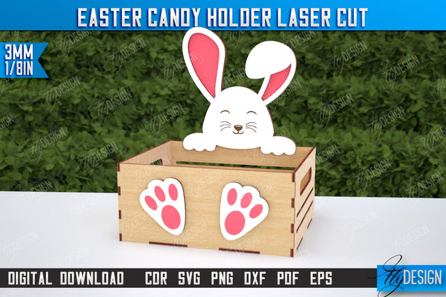 Easter Candy Holder | Candy Treat Box | Easter Bunny | CNC File SVG Fly Design 