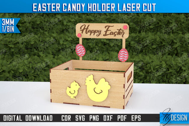 Easter Candy Holder | Candy Treat Box | Easter Bunny | CNC File SVG Fly Design 