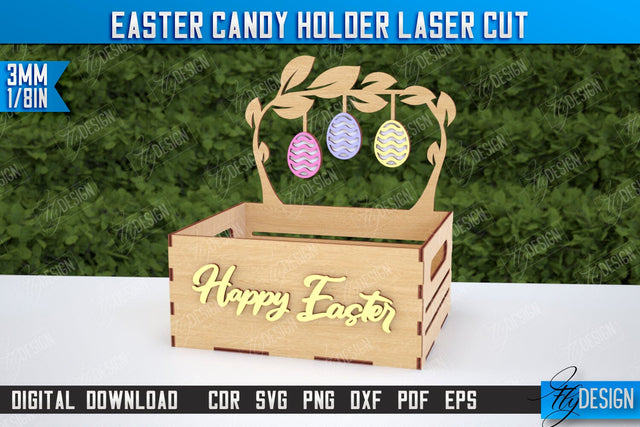 Easter Candy Holder | Candy Treat Box | Easter Bunny | CNC File SVG Fly Design 