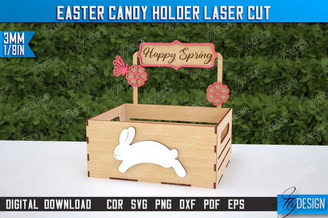 Easter Candy Holder | Candy Treat Box | Easter Bunny | CNC File SVG Fly Design 