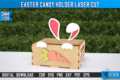 Easter Candy Holder | Candy Treat Box | Easter Bunny | CNC File SVG Fly Design 