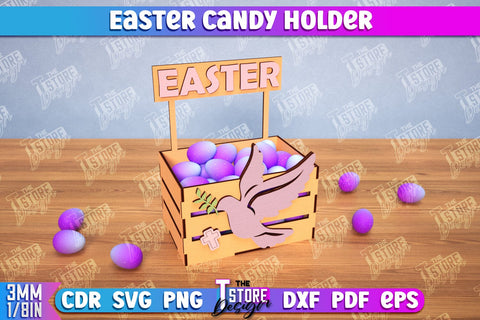 Easter Candy Holder Laser Cut Bundle, Easter Egg Box Laser Cut, Candy Treat Box, 3D Easter Bunny Candy Holder, Easter Candy Dome Holder SVG The T Store Design 