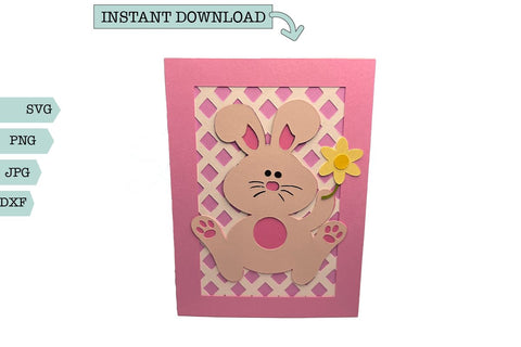 Easter Card-Easter Bunny Flower SVG Sharia Morton Designs 