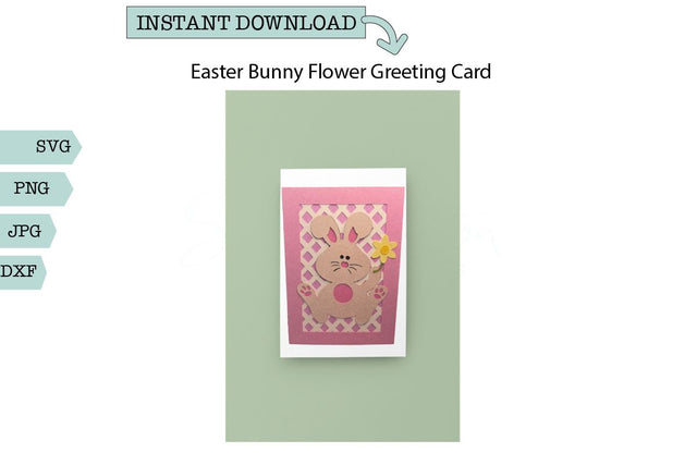 Easter Card-Easter Bunny Flower SVG Sharia Morton Designs 