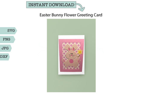 Easter Card-Easter Bunny Flower SVG Sharia Morton Designs 