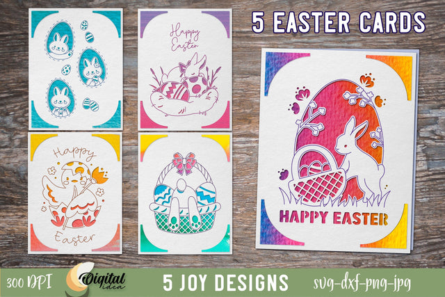 Easter Card SVG Bundle. Greeting Card Paper Cut 3D Paper Evgenyia Guschina 