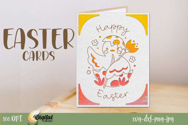 Easter Card SVG. Greeting Card Paper Cut 3D Paper Evgenyia Guschina 