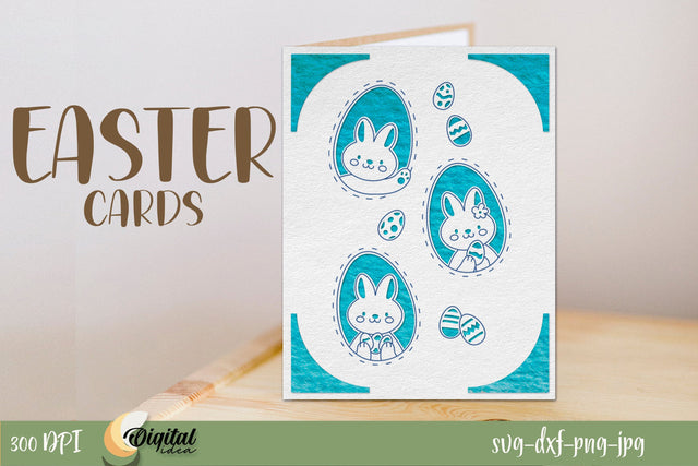 Easter Card SVG. Greeting Card Paper Cut. Easter Eggs SVG 3D Paper Evgenyia Guschina 
