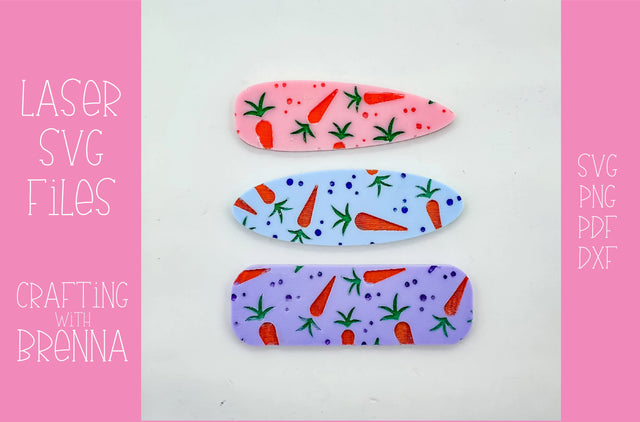 Easter Carrot Hair Clip Laser SVG File SVG Crafting With Brenna 