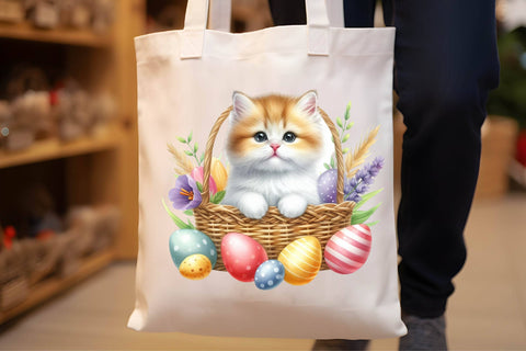 Easter Cat Watercolor Clipart Sublimation Rupkotha 