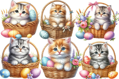 Easter Cat Watercolor Clipart Sublimation Rupkotha 