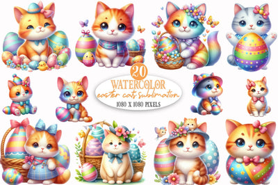 Easter Cats Sublimation Clipart Sublimation SVGista 