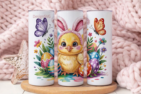 Easter Chick 20oz Tumbler Wrap Sublimation DesignSVG 
