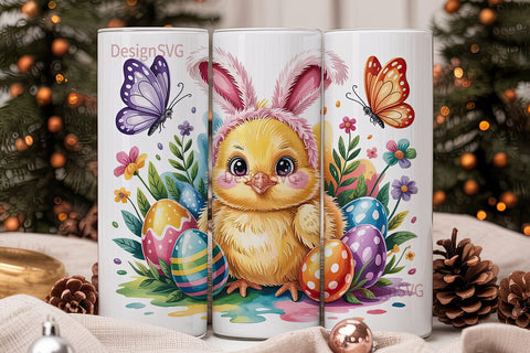 Easter Chick 20oz Tumbler Wrap Sublimation DesignSVG 