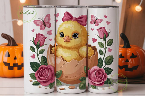 Easter Chick 20oz Tumbler Wrap Sublimation PixelChick 
